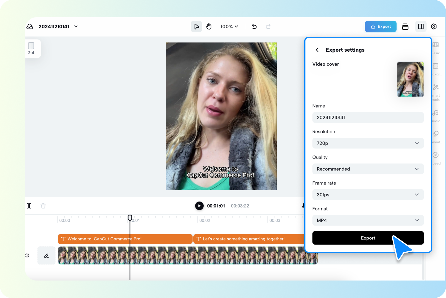 쉽게 내보내고 공유하세요.